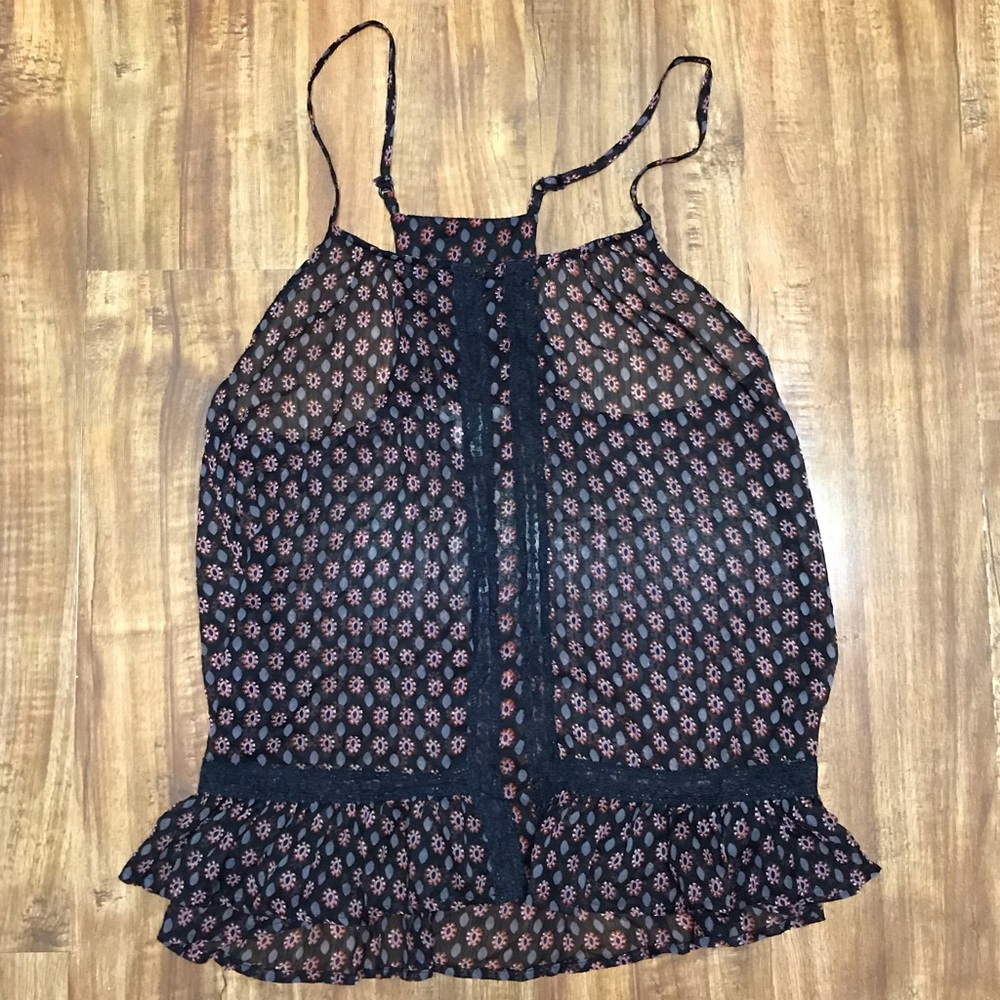 See Through Tank Top with Adjustable Straps